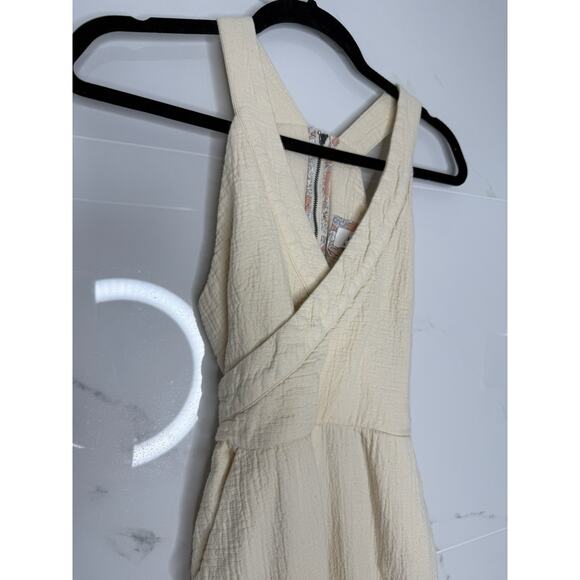 ANTHROPOLOGIE Demi Textured Jumpsuit Neutral Natural 2P Beachy Summer Boho - Picture 6 of 12
